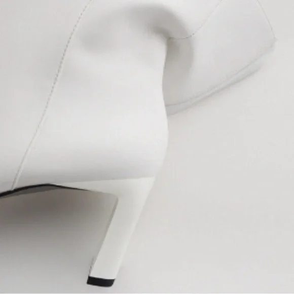NEW!!! Zara White Vegan Leather Booties Size 42 - Picture 3 of 12